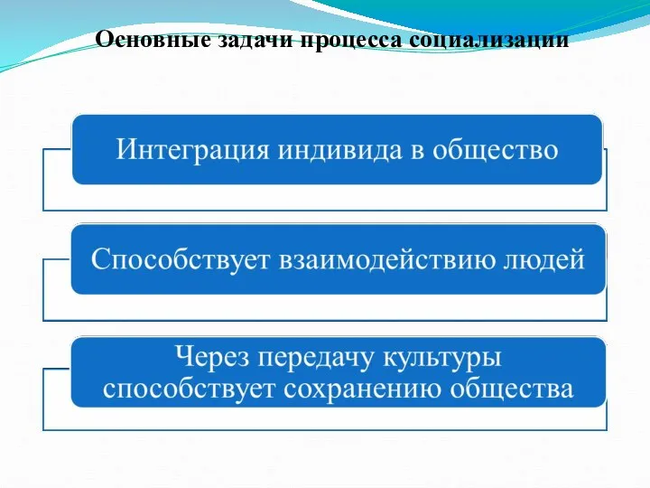 Основные задачи процесса социализации