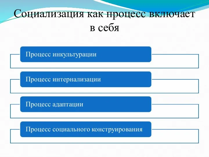 Социализация как процесс включает в себя