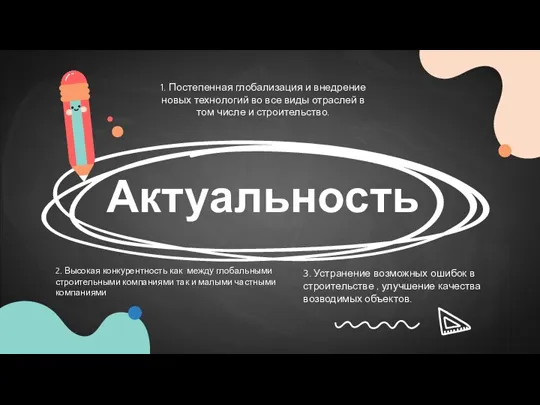 Актуальность 1. Постепенная глобализация и внедрение новых технологий во все виды отраслей