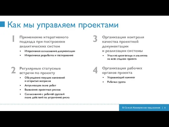 Как мы управляем проектами 1 Применение итеративного подхода при построении аналитических систем