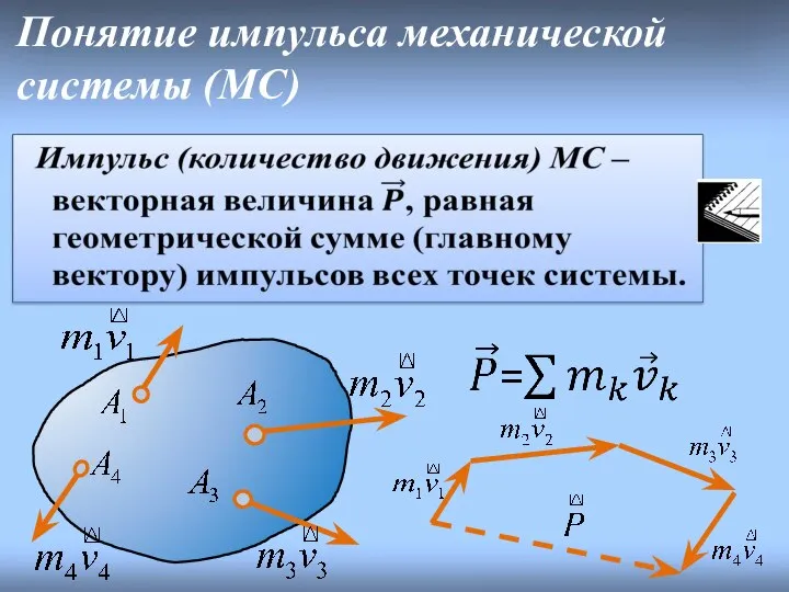 Понятие импульса механической системы (МС)