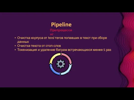 Pipeline Препроцессинг Очистка корпуса от html тегов попавших в текст при сборе