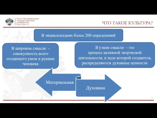 ЧТО ТАКОЕ КУЛЬТУРА? В энциклопедиях более 200 определений В узком смысле -