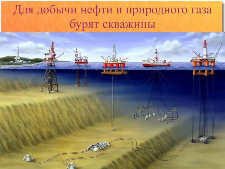 Для добычи нефти и природного газа бурят скважины