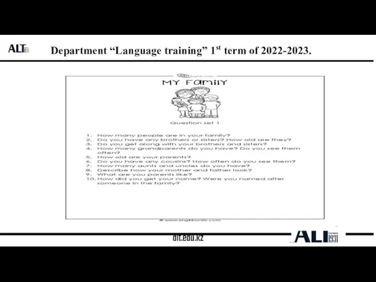 alt.edu.kz Department “Language training” 1st term of 2022-2023.