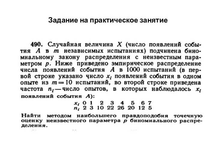 Задание на практическое занятие