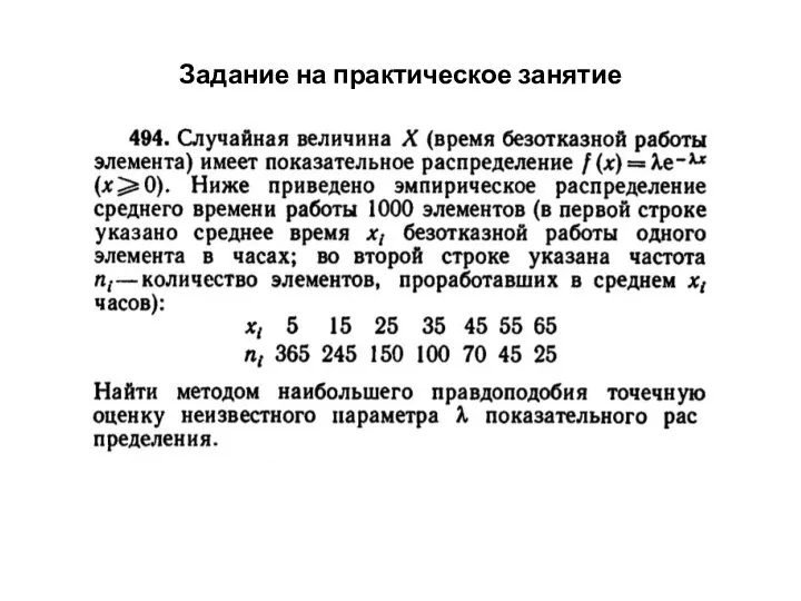 Задание на практическое занятие