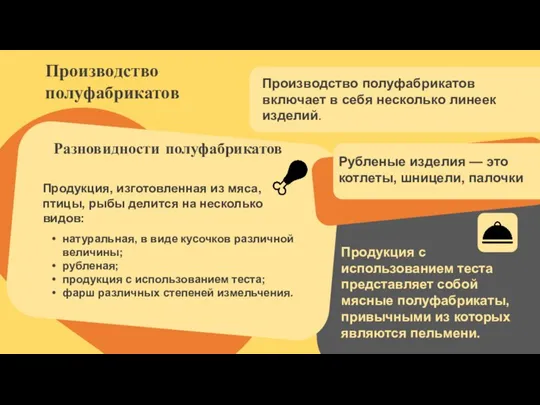 натуральная, в виде кусочков различной величины; рубленая; продукция с использованием теста; фарш