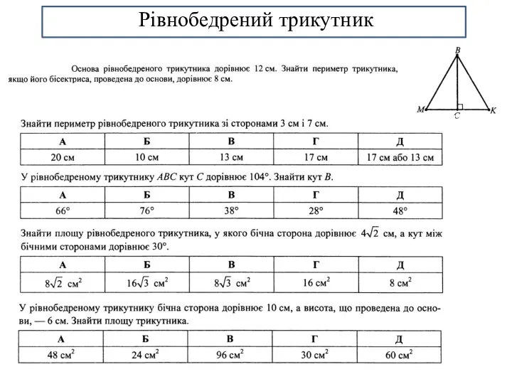 Рівнобедрений трикутник