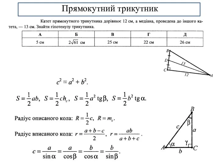 Прямокутний трикутник