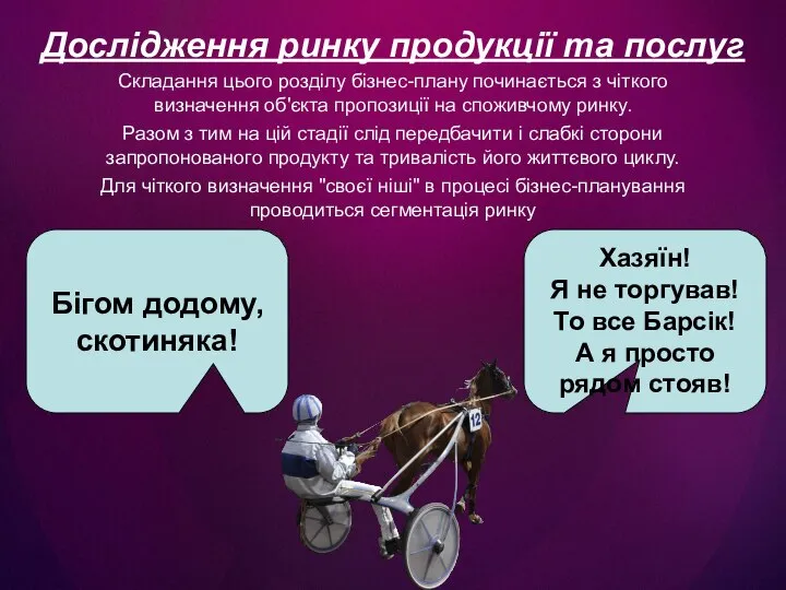 Дослідження ринку продукції та послуг Складання цього розділу бізнес-плану починається з чіткого