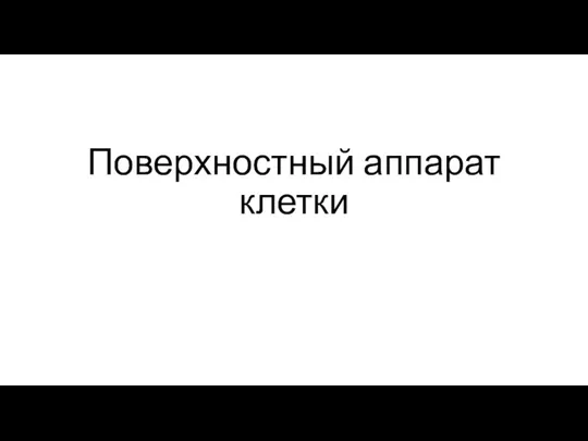 Поверхностный аппарат клетки