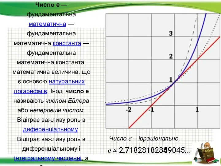 * Число е — фундаментальна математична — фундаментальна математична константа — фундаментальна