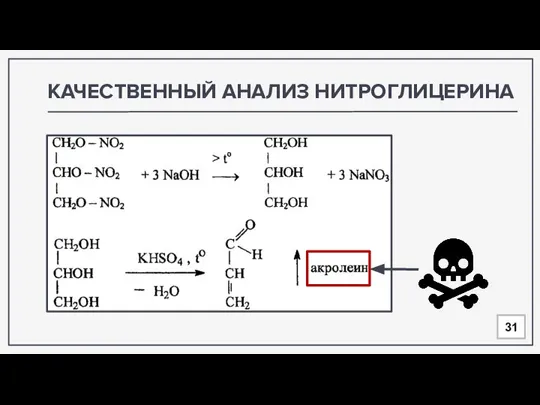 КАЧЕСТВЕННЫЙ АНАЛИЗ НИТРОГЛИЦЕРИНА 31