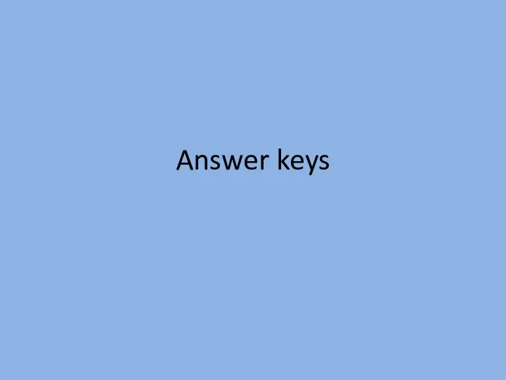 Answer keys