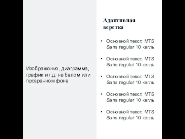 Адаптивная верстка Основной текст, MTS Sans regular 10 кегль Основной текст, MTS