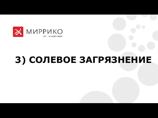 3) СОЛЕВОЕ ЗАГРЯЗНЕНИЕ