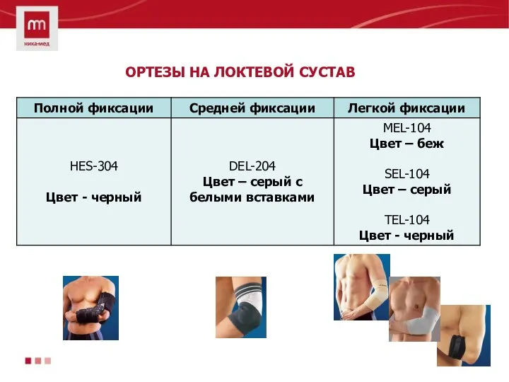 ОРТЕЗЫ НА ЛОКТЕВОЙ СУСТАВ