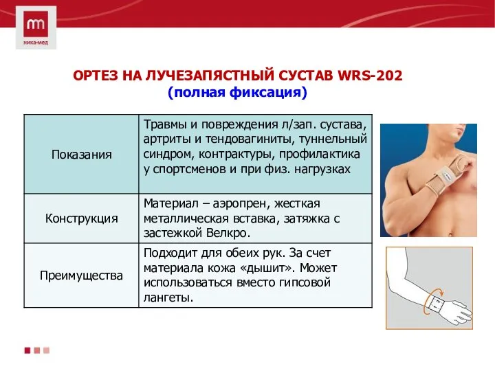 ОРТЕЗ НА ЛУЧЕЗАПЯСТНЫЙ СУСТАВ WRS-202 (полная фиксация)