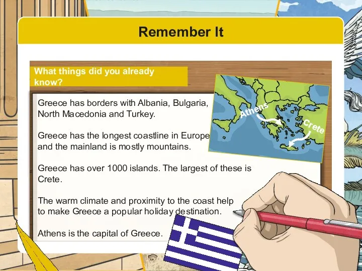 What things did you already know? Greece has borders with Albania, Bulgaria,