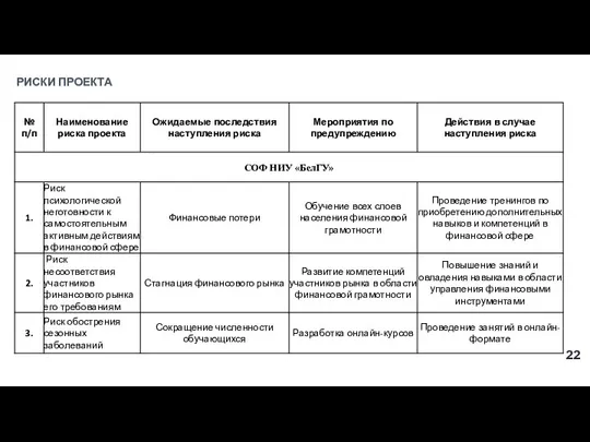 РИСКИ ПРОЕКТА