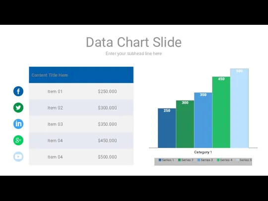 Enter your subhead line here Data Chart Slide