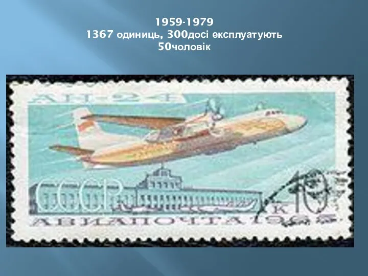 1959-1979 1367 одиниць, 300досі експлуатують 50чоловік