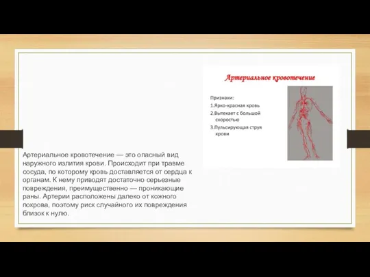 Артериальное кровотечение — это опасный вид наружного излития крови. Происходит при травме