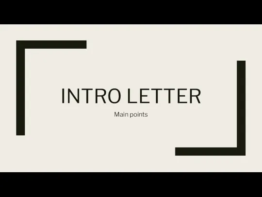 Intro letter