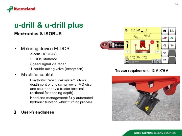 Metering device ELDOS e-com - ISOBUS ELDOS standard Speed signal via radar