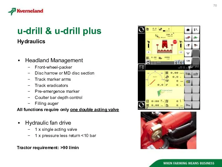 Hydraulics u-drill & u-drill plus Headland Management Front-wheel-packer Disc harrow or MD