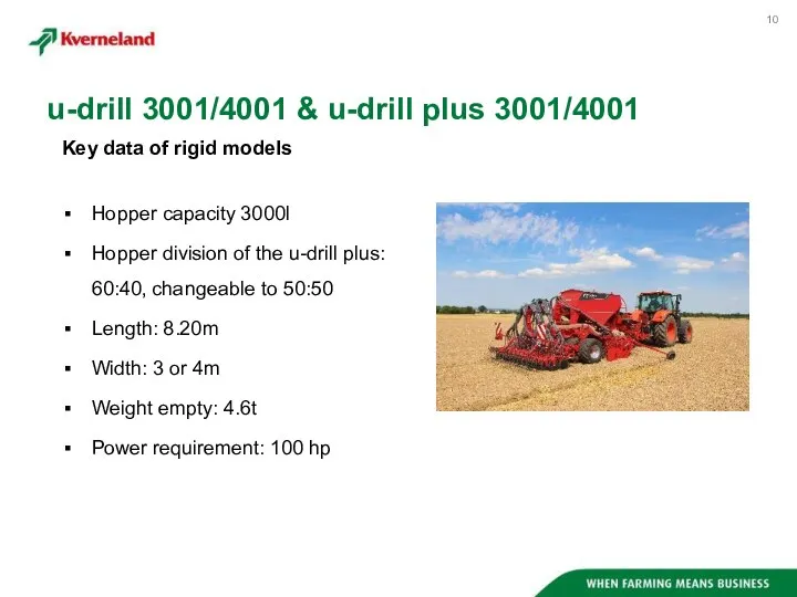Key data of rigid models u-drill 3001/4001 & u-drill plus 3001/4001 Hopper