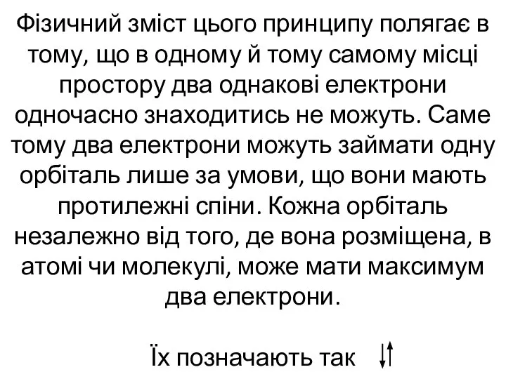 Фізичний зміст цього принципу полягає в тому, що в одному й тому