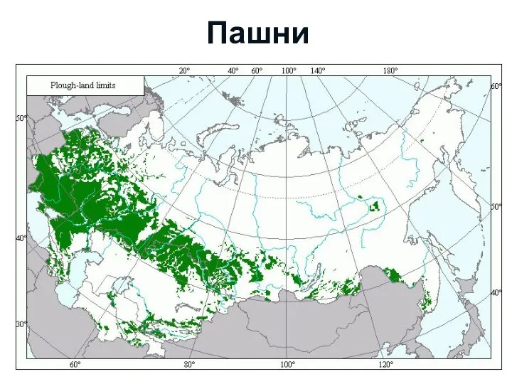 Пашни Увеличение площади пашни и пастбищ, вследствие роста численности населения