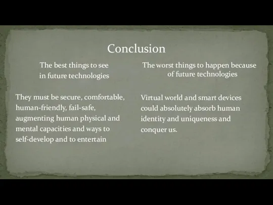 Conclusion The best things to see in future technologies They must be