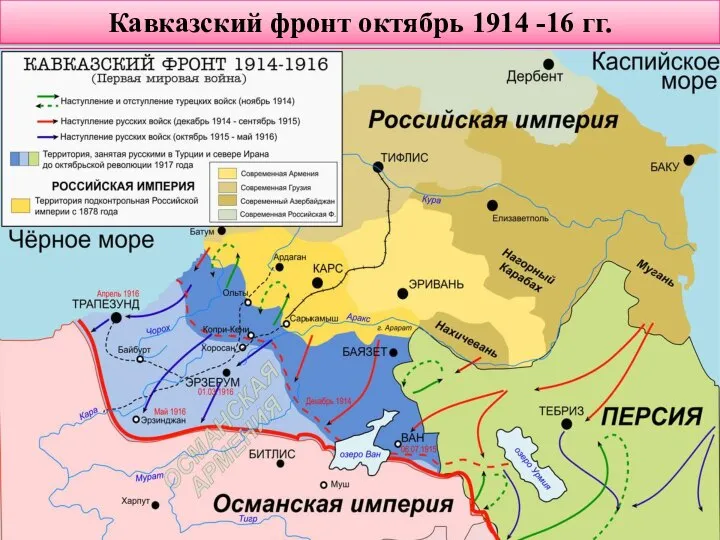 Кавказский фронт октябрь 1914 -16 гг. Окт. 1914 г. - Османская империя