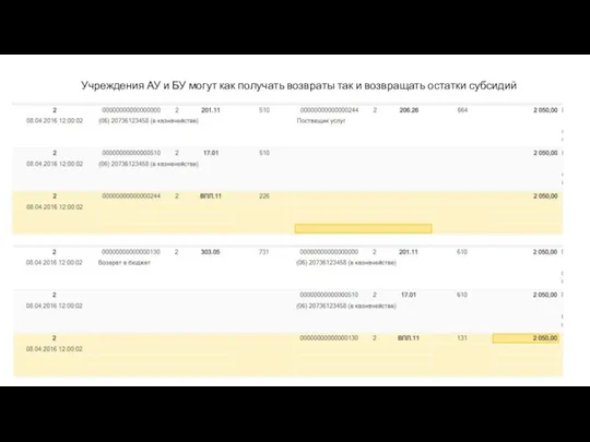 Учреждения АУ и БУ могут как получать возвраты так и возвращать остатки субсидий