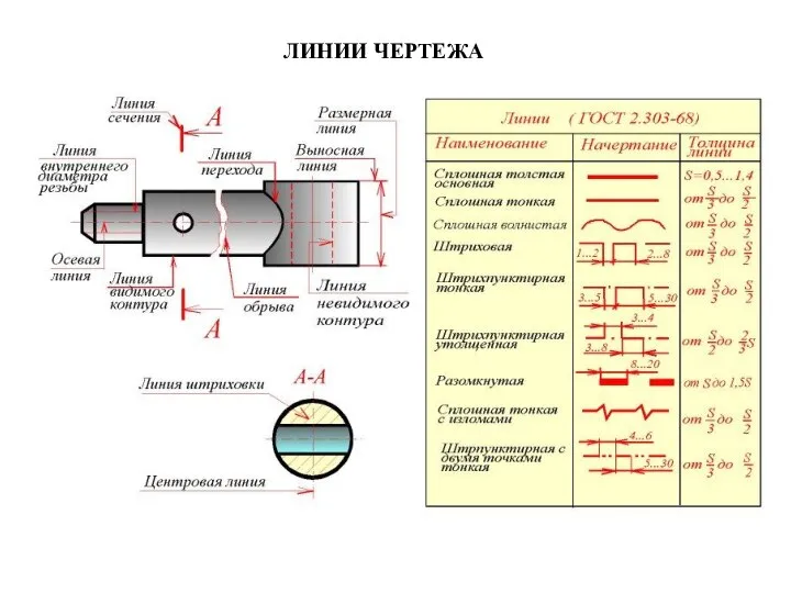 ЛИHИИ ЧЕPТЕЖА