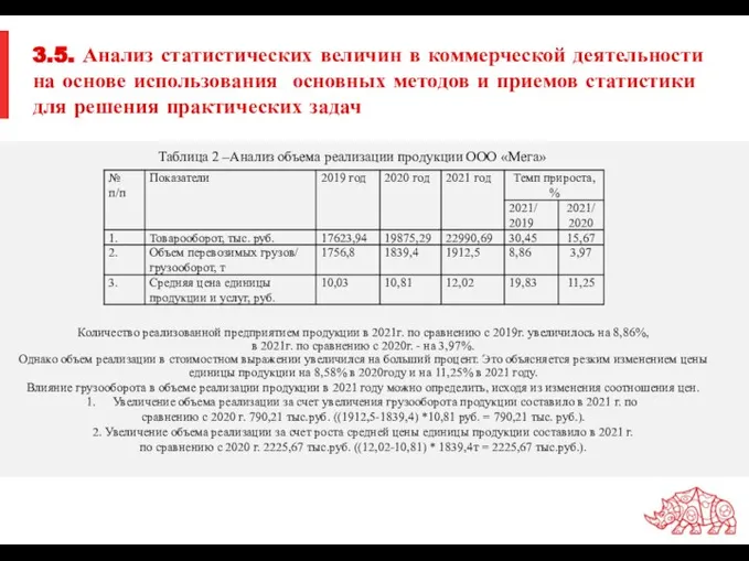 3.5. Анализ статистических величин в коммерческой деятельности на основе использования основных методов