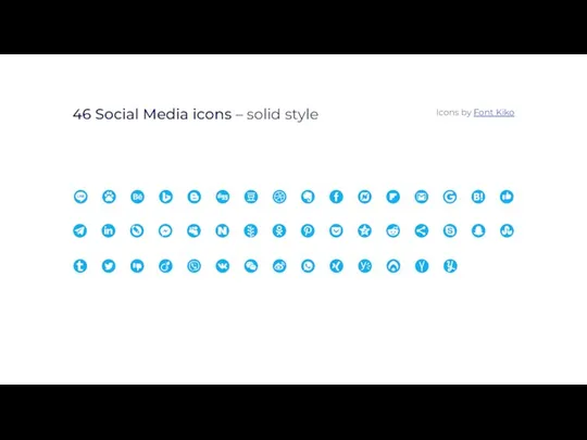 Icons by Font Kiko 46 Social Media icons – solid style