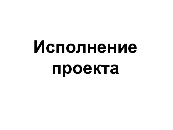 Исполнение проекта