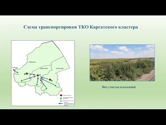 Схема транспортировки ТКО Каргатского кластера Вид участка изысканий