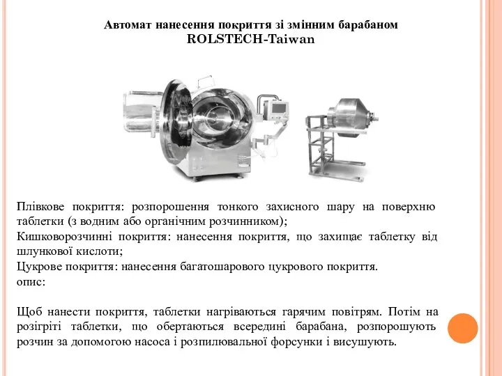 Автомат нанесення покриття зі змінним барабаном ROLSTECH-Taiwan Плівкове покриття: розпорошення тонкого захисного