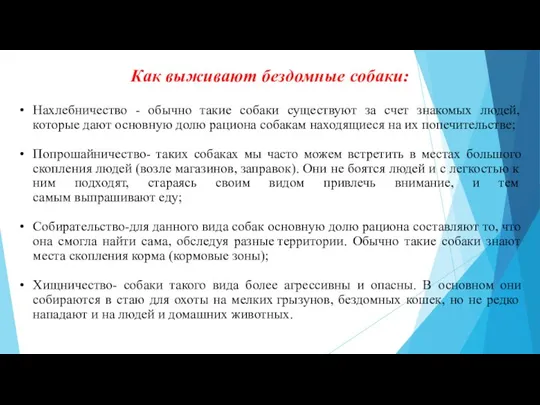 Нахлебничество - обычно такие собаки существуют за счет знакомых людей, которые дают