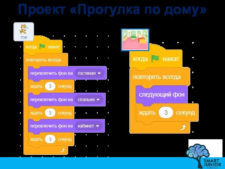 Проект «Прогулка по дому» сцена