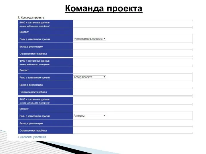 Команда проекта