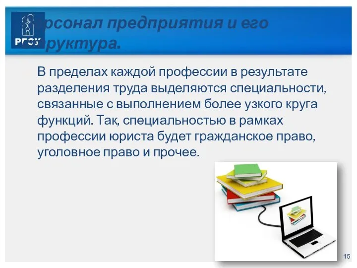 Персонал предприятия и его структура. В пределах каждой профессии в результате разделения