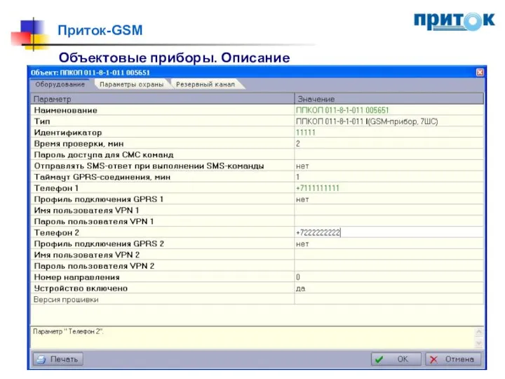 Приток-GSM Объектовые приборы. Описание