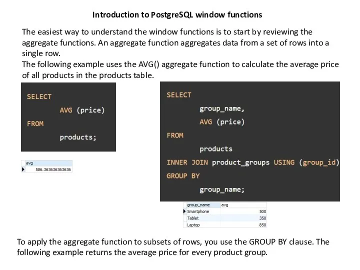 Introduction to PostgreSQL window functions The easiest way to understand the window