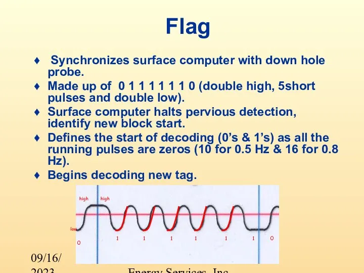 © 2000, Halliburton Energy Services, Inc. 09/16/2023 Flag Synchronizes surface computer with